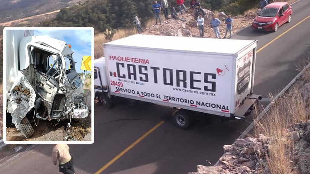 Choca camión de Castores y deja dos heridos en la Sierra de Santa Rosa