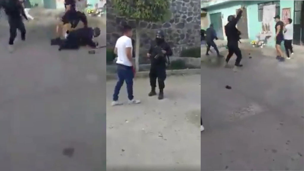 Policías de Romita ‘calman’ a violenta turba con disparos al aire