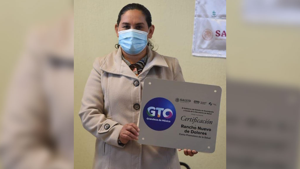 Certifican a Rancho Nuevo de Dolores como promotora de Salud