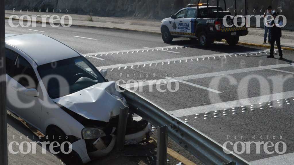 Accidente vial en Irapuato deja solo daños materiales