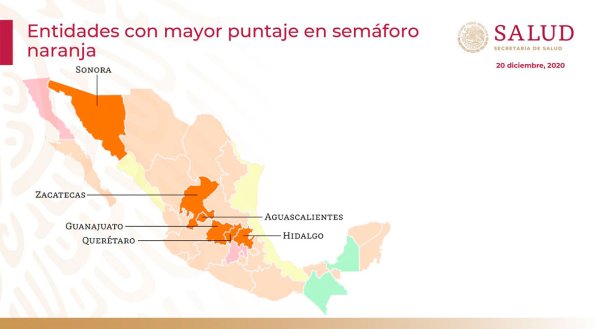 Guanajuato está entre los estados con mayor puntaje en semáforo naranja