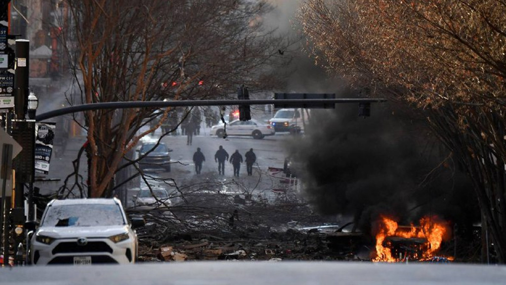 Explota coche bomba en Nashville; tenía una grabación con una advertencia