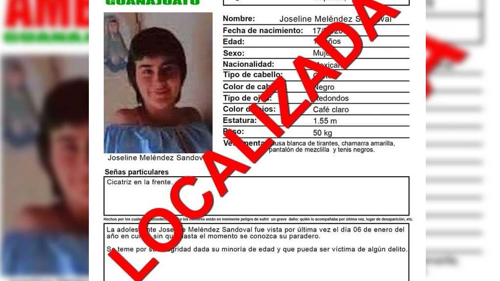 Localizan con vida a adolescente de 13 años que habría desaparecido en Irapuato