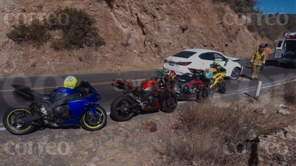 Aparatoso accidente de motociclista en la Guanajuato-Dolores Hidalgo