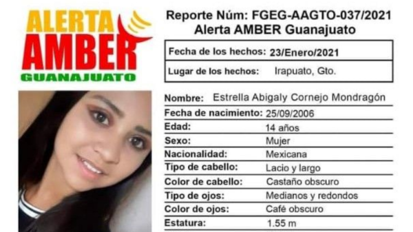 Desaparece otra joven en Irapuato; Alerta Amber está activa desde el 23 de enero