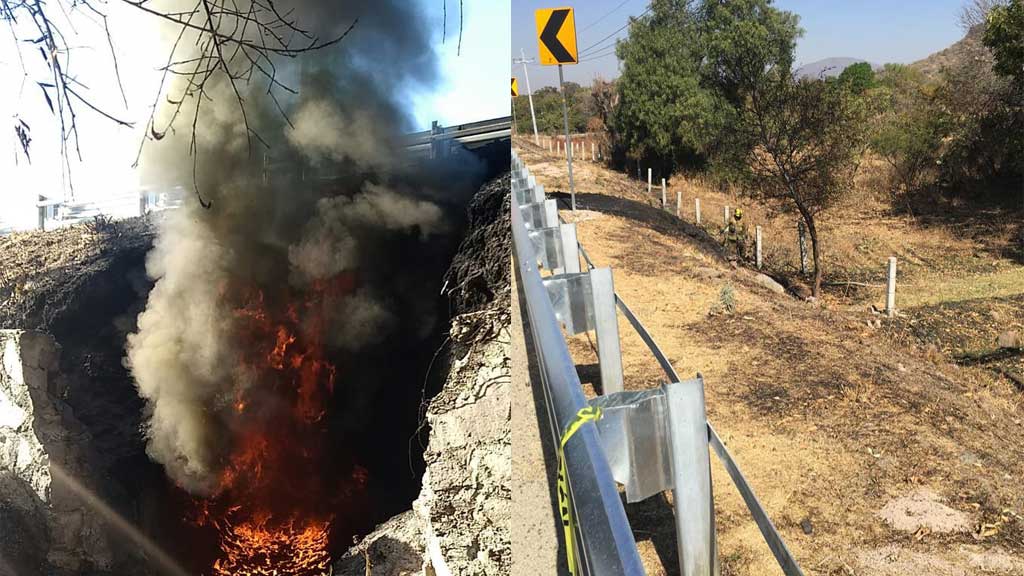 Eje Metropolitano podría cerrado temporalmente por el incendio de una tubería