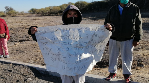 Siguen protestas por daños a reserva ecológica en comunidad de San José Iturbide