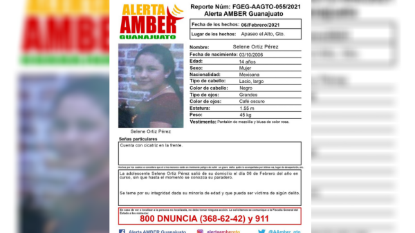 Activan Alerta Amber por la menor Selene Ortiz