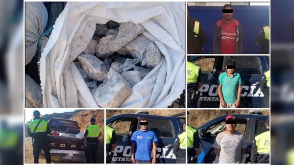 Detienen a tres con hasta mil kilogramos de mineral en la capital