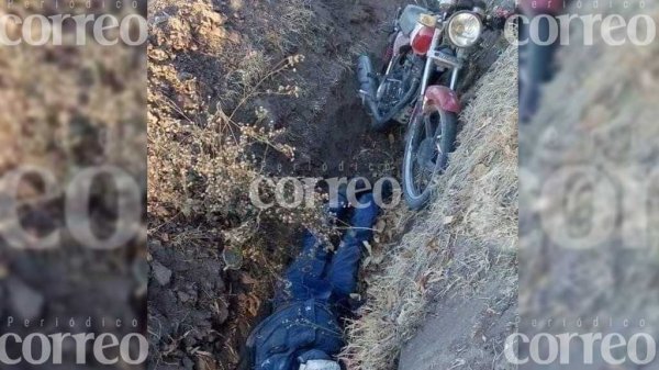 Motociclista muere en Celaya tras caer en una zanja