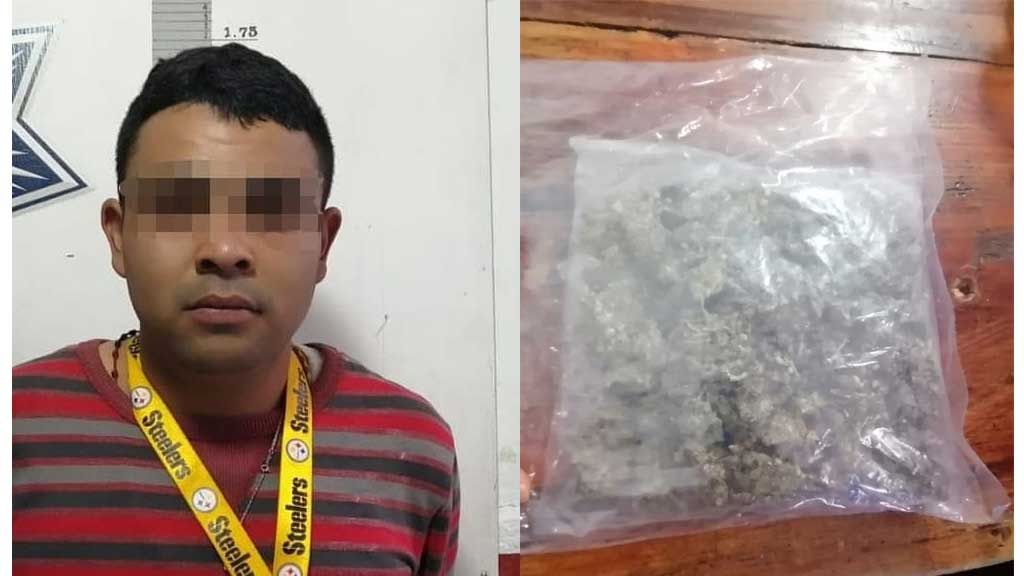 Arrestan a capitalino por portación de droga