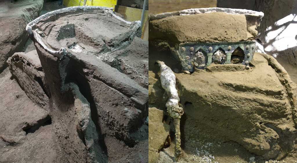 Descubren una gran carroza antigua en Pompeya