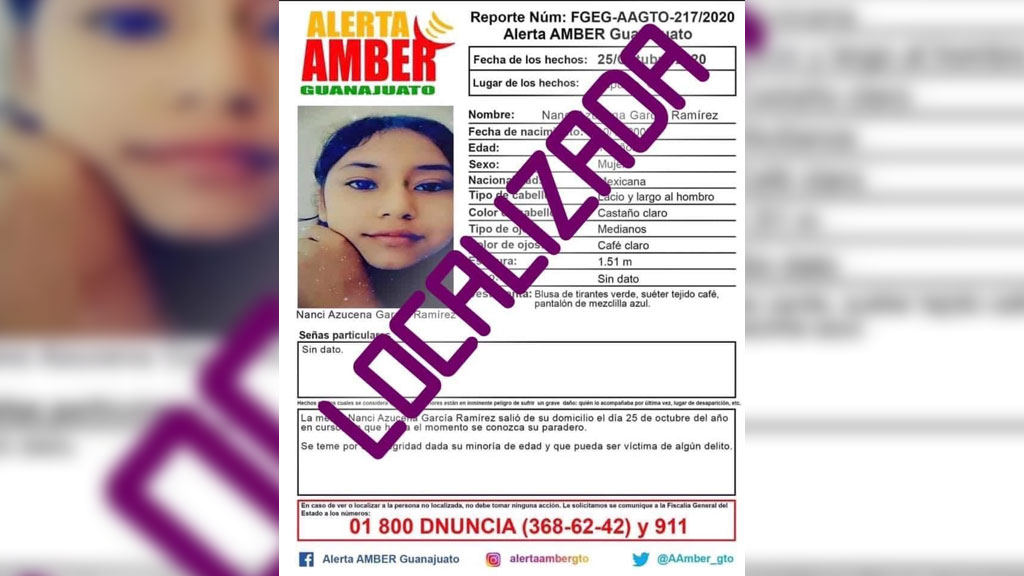 Localizan con vida a jovencita irapuatense desaparecida cuatro meses