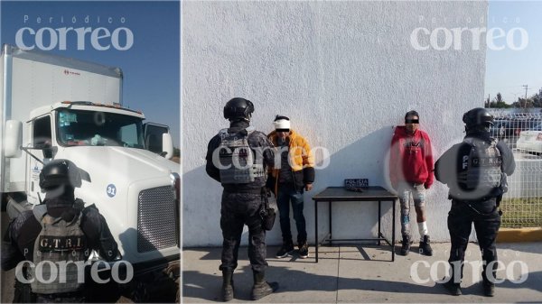 Tras persecución en carretera Celaya-Querétaro, arrestan a dos por robar tráiler