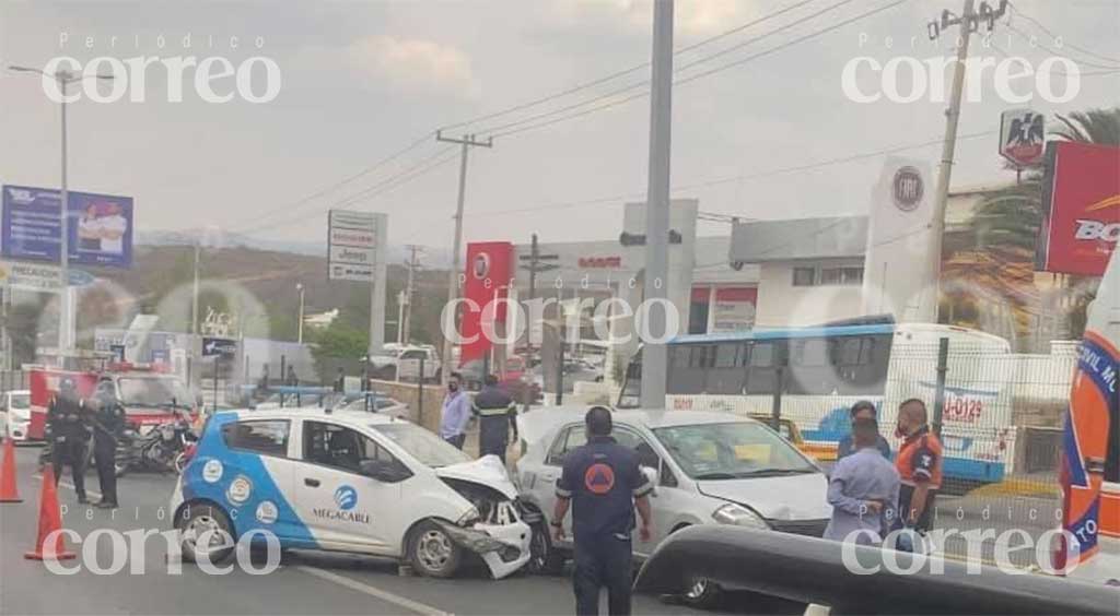 Chocan en pleno bulevar Euquerio Guerrero en Guanajuato capital