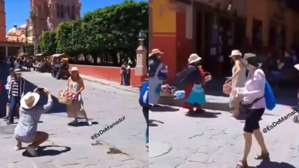 Whitexican nivel: Mujer le pide su canasta a vendedora para tomarse foto en SMA