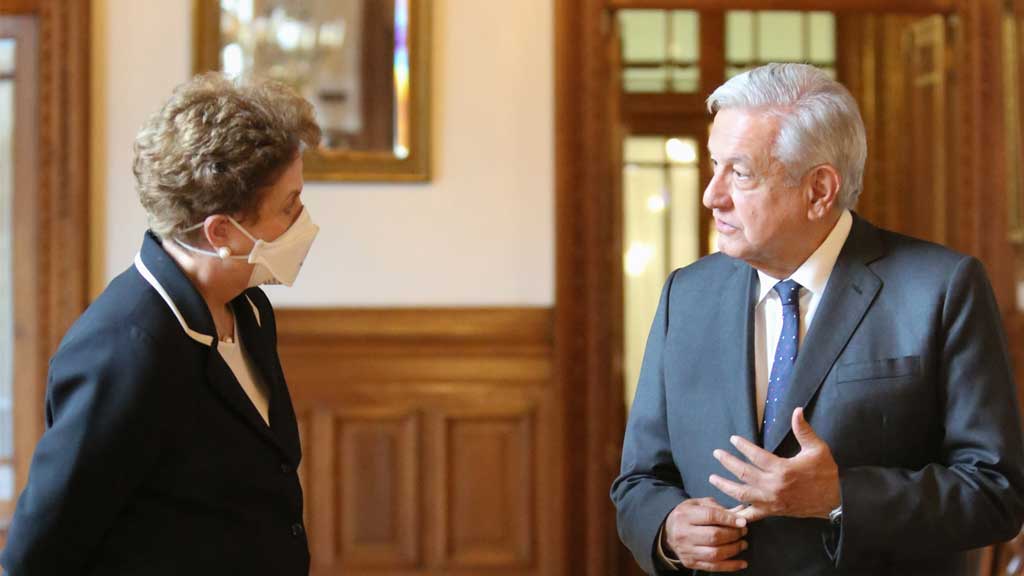 AMLO recibe en Palacio Nacional a Dilma Rousseff, expresidenta de Brasil