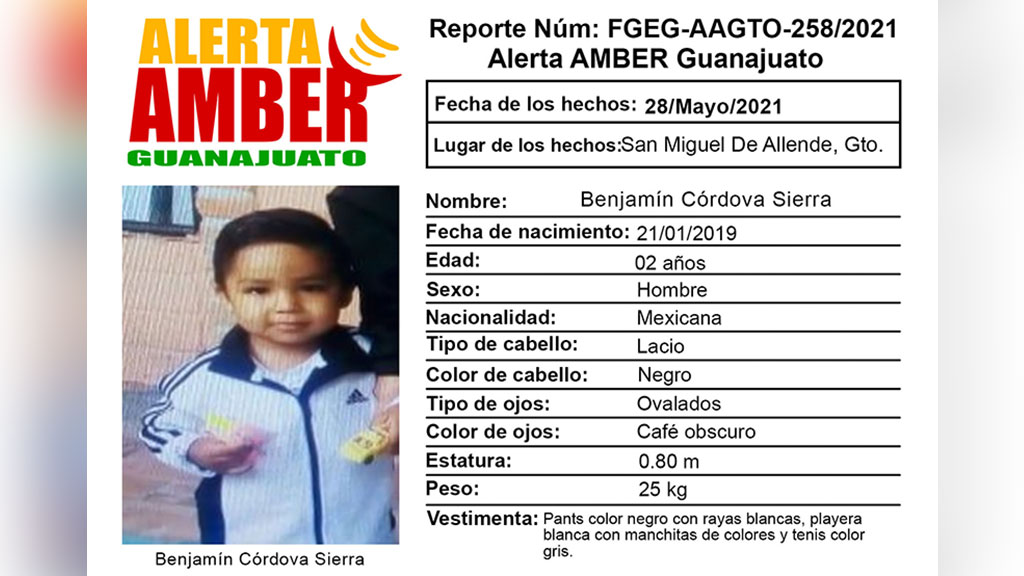 Activan Alerta Amber por pequeñito de 2 años desaparecido en San Miguel