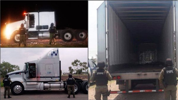 Aseguran dos tractocamiones y una caja de tráiler en Juventino y Celaya