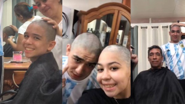 Chica se rapa porque tiene cáncer; su papá y sus hermanos le dan una gran sorpresa