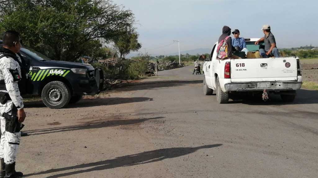 Policía y Guardia Nacional resguardan camino al relleno sanitario de Salamanca