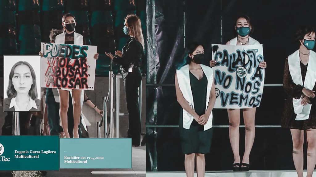 Alumnas del TEC protestan en plena graduación, “puedes violar, igual te vas a graduar”