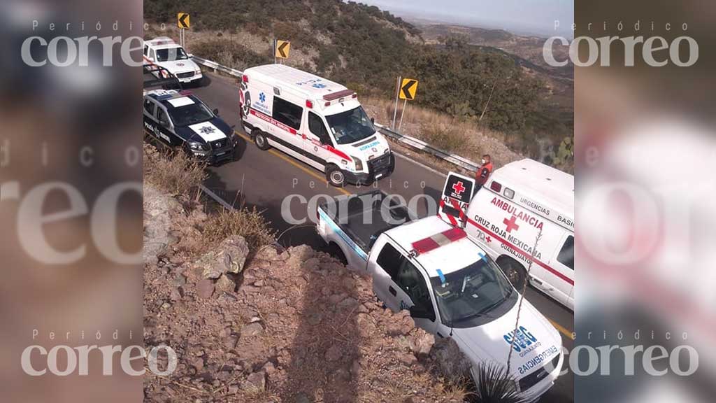 Accidente en camino a Valenciana en Guanajuato deja cuatro lesionados