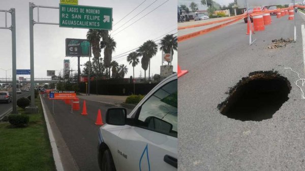 León: socavón de un metro obliga a cerrar tramo de bulevar Aeropuerto