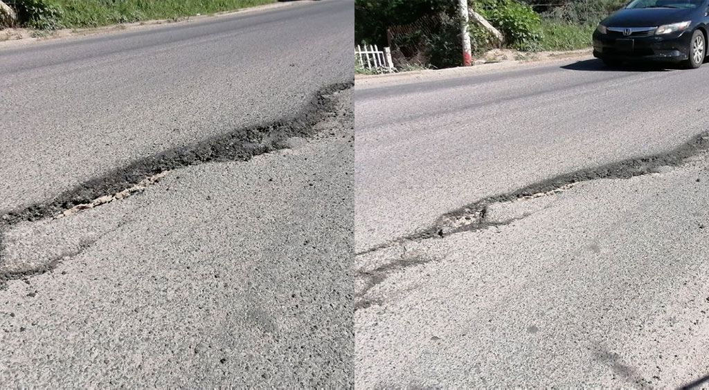 Preocupan hundimientos en carretera de Tierra blanca; alertan por posibles deslaves