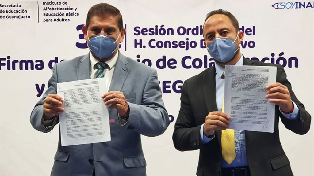 Firman Inaeba y SEG convenio de colaboración para la prevención del rezago educativo