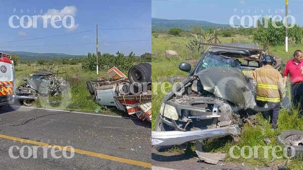 Aparatoso accidente deja pérdida total de unidades en carretera de Apaseo el Alto