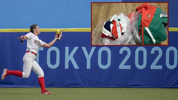 Acusan a equipo mexicano de softbol por tirar uniformes olímpicos a la basura