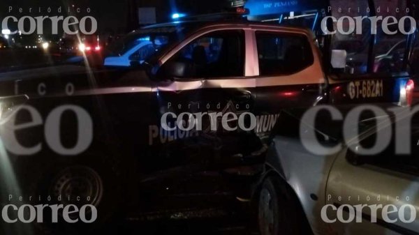 Choque entre una patrulla y un carro particular deja a dos lesionados en Pénjamo