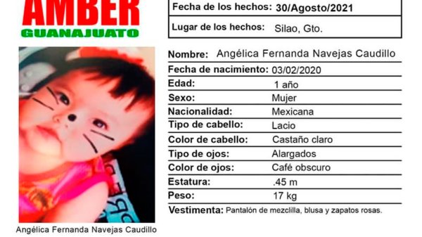 Piden ayuda para encontrar a Angélica: una bebé desaparecida en Silao