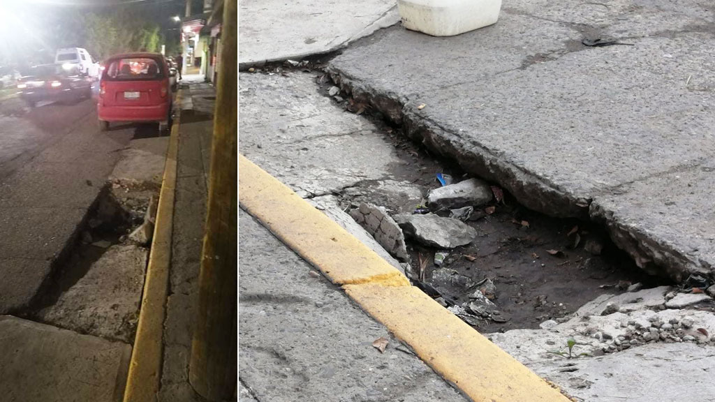 Piden atender hundimiento en avenida México de Celaya, tras dos meses sin respuesta