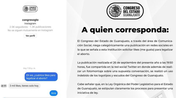 Acción virtual de grupo feminista recibe respuesta del Congreso de Guanajuato