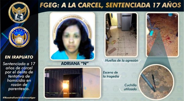 Adriana pasará 17 años en prisión por intentar matar a sus hijos en Irapuato