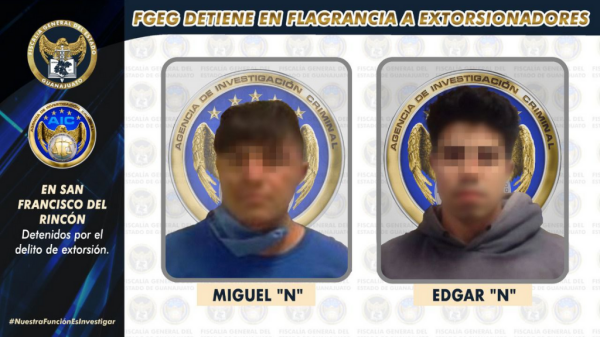 Caen dos extorsionadores que operaban en San Francisco del Rincón