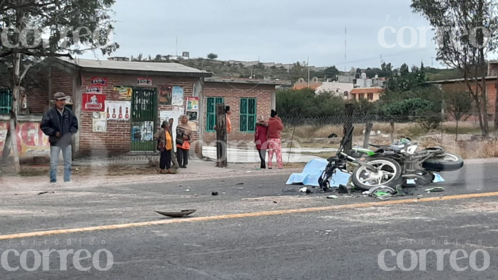 Muere motociclista en accidente sobre la carretera Dolores Hidalgo-Guanajuato