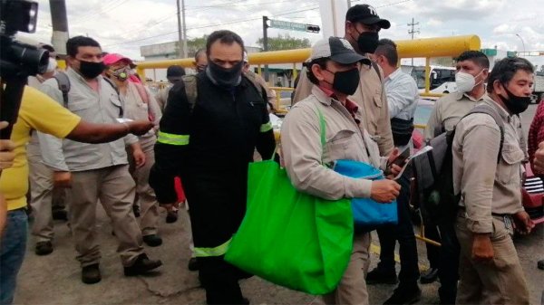 Guinda o verde: inician campaña candidatos al sindicato de Pemex en Riama