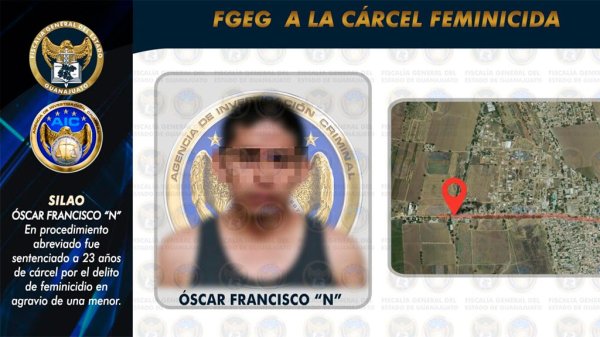 Feminicida pasará 23 años en prisión por matar a una menor en Silao