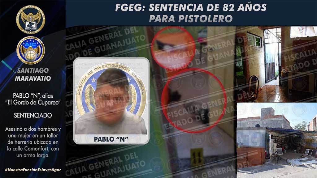 Sentencian al ‘Gordo de Cupareo’ a 82 años de cárcel por el homicidio de tres personas