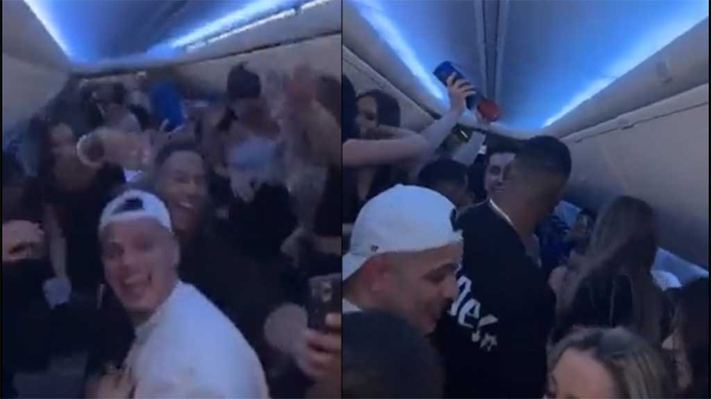 Influencers canadienses quedan varados en Cancún tras armar fiesta en pleno vuelo