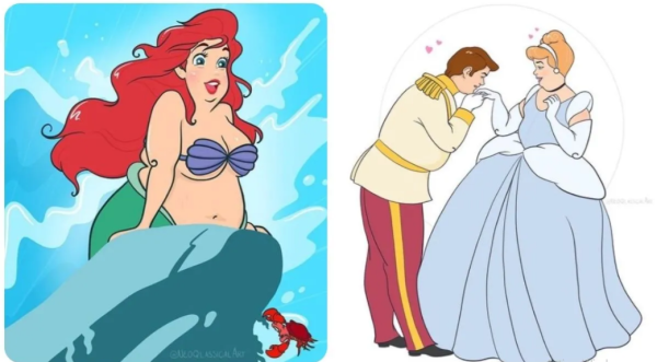 Artista se hace viral por dibujar la versión curvy de las princesas de Disney