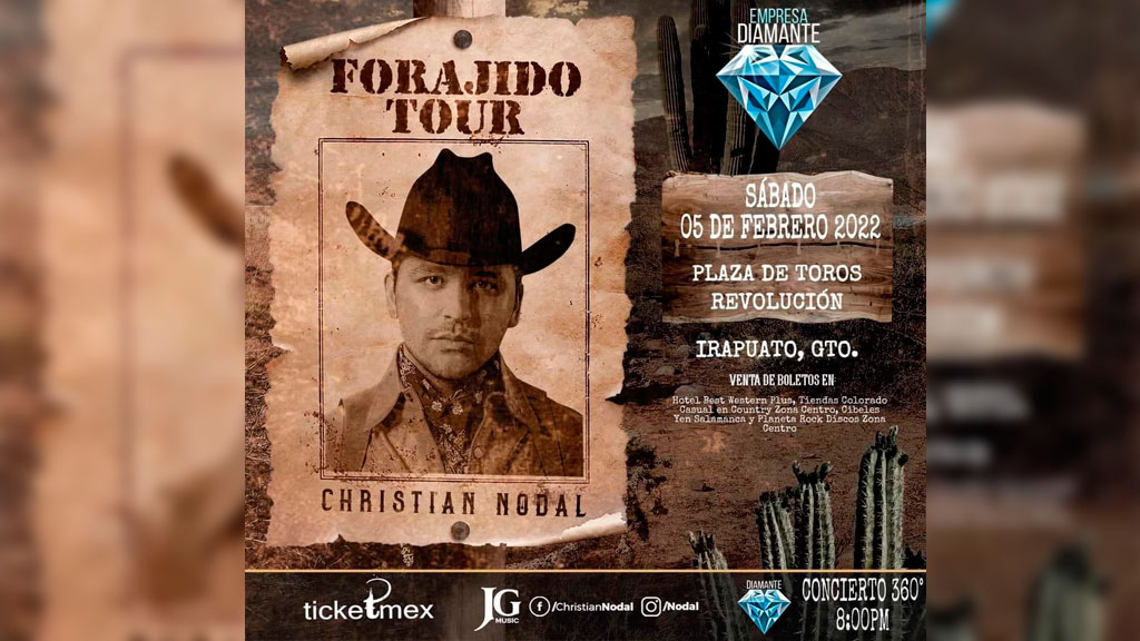 Cancelan concierto de Christian Nodal en Irapuato por falta de permisos