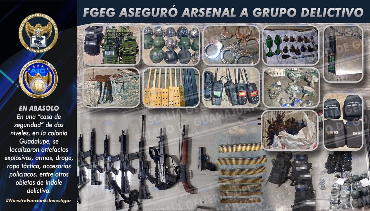 FGE encuentra arsenal en casa de seguridad en Abasolo