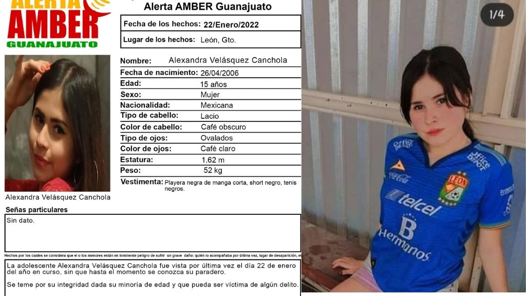 ¿La has visto? Alexandra de 15 años es de León y lleva más de un mes desaparecida