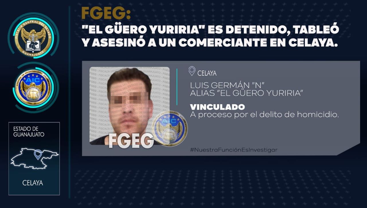 Vinculan a proceso a Luis Germán por el homicidio de un comerciante en Celaya