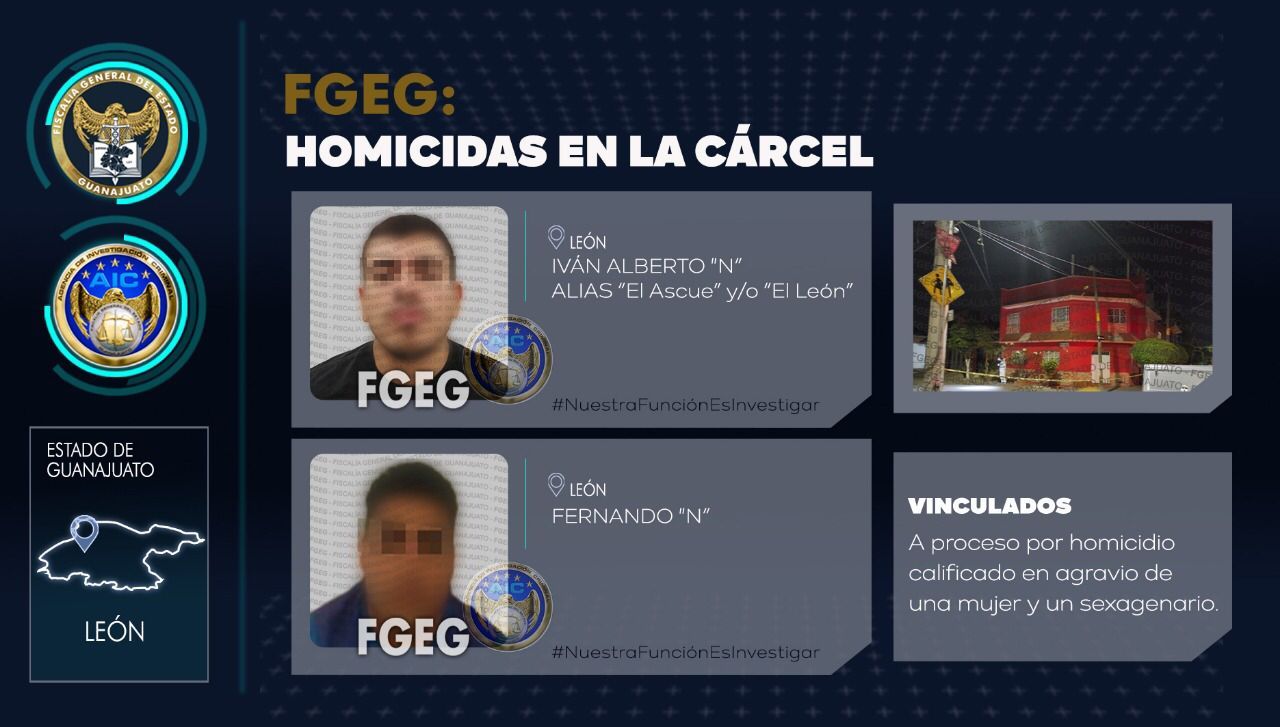 Capturan a dos por el homicidio de una mujer y un adulto mayor en León