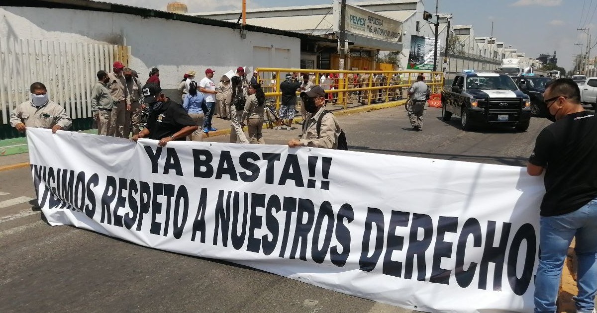 Trabajadores petroleros de RIAMA retoman protesta contra Pemex por insumos y apoyos